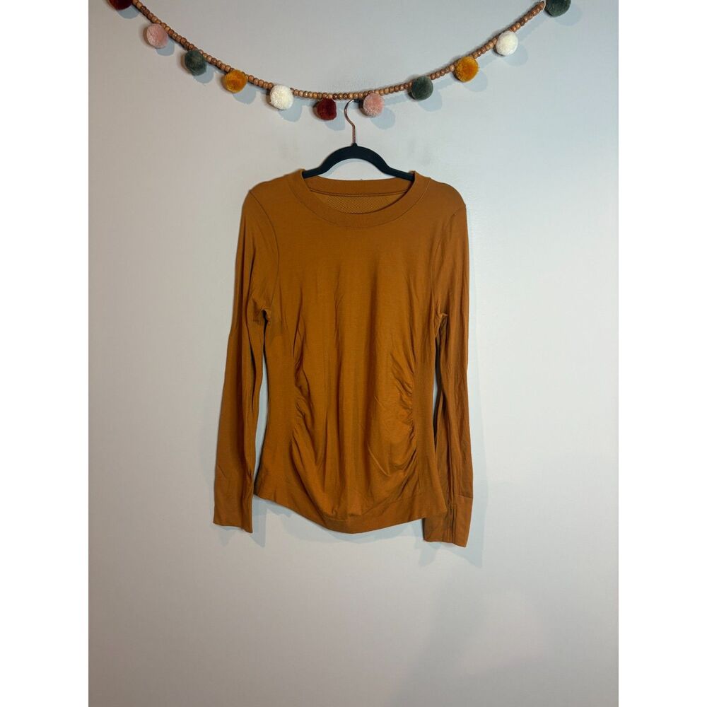 Athleta rust brown cinched sweater